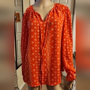 Women's Red Patterned Blouse